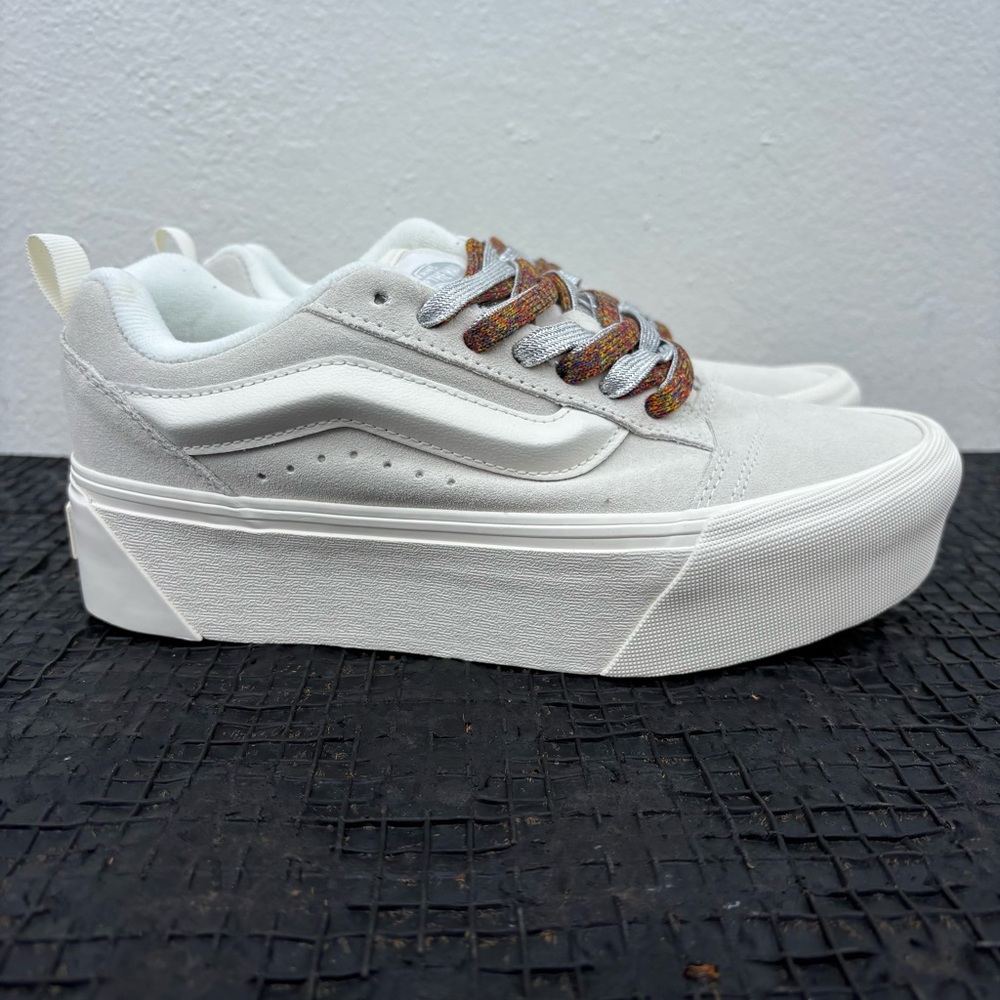 Vans Knu Stack Shoes Multi Marshmallow White Stackform Platform New Womens 8.5
